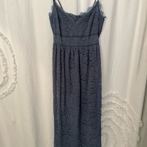 Lulu’s dusty blue lace maxi dress